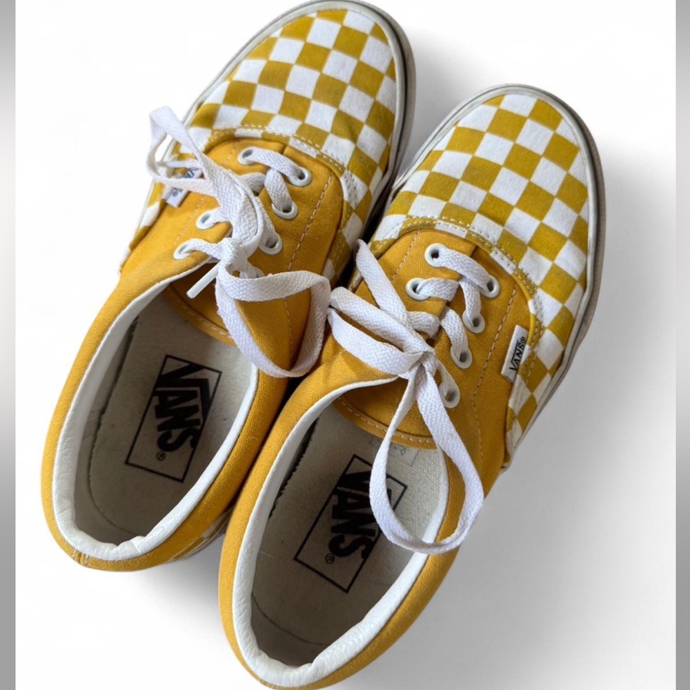Vans Yellow Checkered Sneakers
